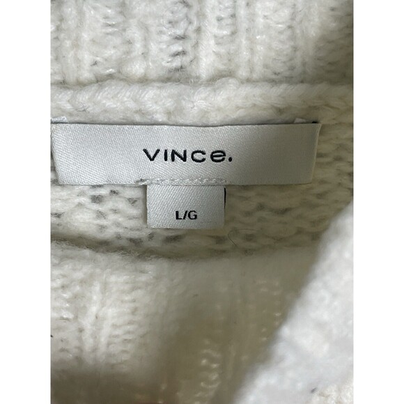 VINCE Wool Blend Nubby Turtleneck Sweater In Cream Sz Lg New - Picture 6 of 7